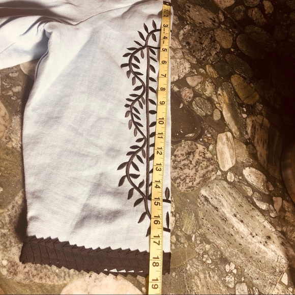 Linea Louis Dell’ Olio 💯 Linen Embroidered Lined Jacket Top Size 1X Blue… - Picture 8 of 14